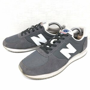 ●New Balance ニューバランス U220 部分本革 レザー メッシュ スニーカー 26cm グレー ランニングシューズ ローカット メンズ 紳士