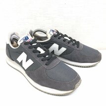 ●New Balance ニューバランス U220 部分本革 レザー メッシュ スニーカー 26cm グレー ランニングシューズ ローカット メンズ 紳士_画像3