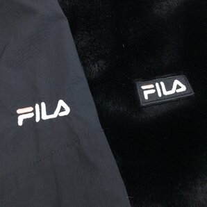 ◆FILA フィラ ルーズシルエット フリースボア ワッシャー リバーシブル ジャケット L 黒 ブラック ブルゾン 国内正規品 レディースの画像7