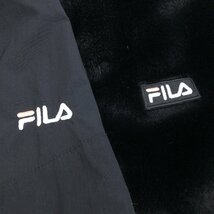 ◆FILA フィラ ルーズシルエット フリースボア ワッシャー リバーシブル ジャケット L 黒 ブラック ブルゾン 国内正規品 レディース_画像7