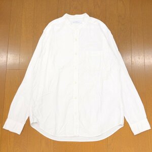 UNITED ARROWS GLR ユナイテッドアローズ ノーカラー オックスフォード シャツ L 白 ホワイト 長袖 国内正規品 メンズ 紳士