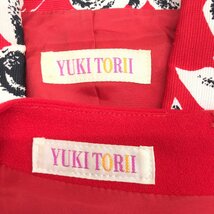 ●YUKI TORII ユキトリイ ヴィンテージ ウール100% ワンピース アンサンブル 9(M) 赤 レッド 日本製 ジャケット フォーマル トリヰ レトロ_画像3