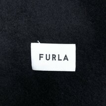 ●美品 FURLA フルラ 《繊維の宝石》上質 カシミヤ100% ロゴ刺繍 大判 ストール 黒 ブラック ショール マフラー ひざ掛け カシミア_画像2