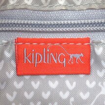 ●KIPLING キプリング アルバー ナイロン ショルダーバッグ ネオンオレンジ クロスボディバッグ サコッシュ ゴリラキーホルダー付き 女性用_画像3