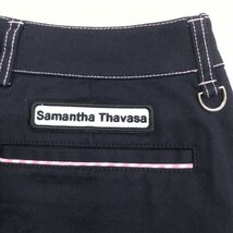 Samantha Thavasa UNDER25 サマンサタバサ ビジュー装飾 ストレッチ ゴルフパンツ w72 黒 ブラック ロゴワッペン レディース 女性用_画像4