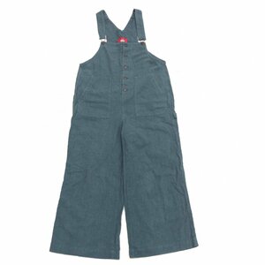 ●Dickies ディッキーズ 定価6,600円 麻 リネン オーバーオール M オリーブ サロペット つなぎ ワイドパンツ 国内正規品 レディース 女性用