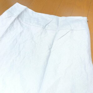 HANAE MORI ハナエモリ 麻 リネン100% フレアスカート 40(L) w72 ライトグレー系 日本製 ミモレ丈 国内正規品 レディース 女性用の画像4