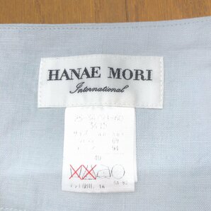 HANAE MORI ハナエモリ 麻 リネン100% フレアスカート 40(L) w72 ライトグレー系 日本製 ミモレ丈 国内正規品 レディース 女性用の画像3