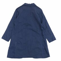 美品 DoCLASSE ドゥクラッセ 麻 リネン100% 切替デザイン ロング ジャケット 11(L) 濃紺 ネイビー ハーフコート 羽織り レディース 女性用_画像2