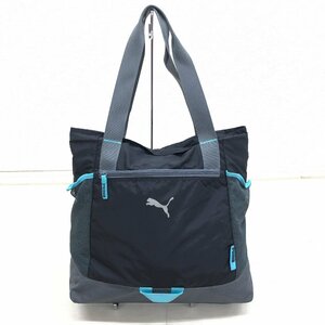 ●PUMA プーマ フィットネス ショッパーバッグ ブラック×グレー トートバッグ ショルダーバッグ スポーツバッグ ジムバッグ ユニセックス