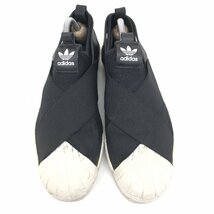 ●adidas アディダス スーパースター クロスベルト スリッポン 24.5cm 黒 ブラック スニーカー SURER STAR SLIP ON レディース 女性用 婦人_画像2