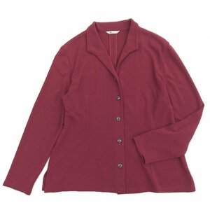 Aquascutum アクアスキュータム ウール100% ジャケット 9(M) ボルドー ワインレッド 日本製 羽織り 国内正規品 レディース 婦人