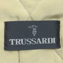 ●美品 TRUSSARDI トラサルディ 中綿入り シルク100% キルティングジャケット S相当 若草色 ライトグリーン ノーカラージャケット 女性用_画像3
