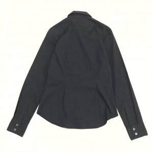 Theory セオリー フリルデザイン ストレッチ シャツ 2(M) 黒 ブラック ブラウス 長袖 国内正規品 レディース 女性用の画像2