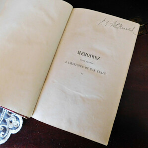 +..。*゜+ 1864年 背表紙が素敵なフランスの古書 歴史書 アンティークブック ヴィンテージ本 洋書 古書 イギリス インテリア 家具の画像6