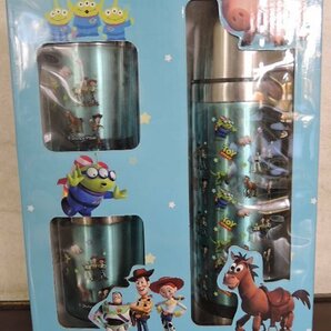 プライズ品 Disney PIXAR ディズニー ピクサー TOY STORY トイストーリー 水筒＆コップセット ブルー 経年保管品/未開封品の画像1