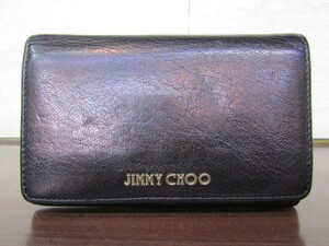 JIMMY CHOO[ジミーチュウ]スナップボタン二つ折り財布/中古品