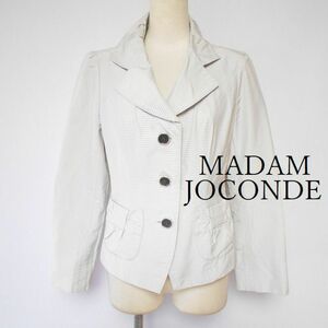 747014 MADAM JOCONDE マダムジョコンダ グレー系 ボーダー柄 ジャケット 38