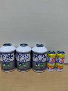 【送料無料】デンゲン R134a用 蛍光剤入エアコンオイル　PAGオイル入蛍光剤2本 　 クーラーガス　R134a 3本　　　