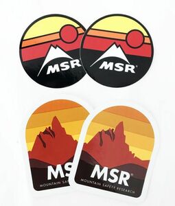 メール便 正規品 MSR エムエスアール ステッカー (サークルサンセット,ロックスパイア各2) 4枚セット　MSRステッカー MSRロゴステッカー