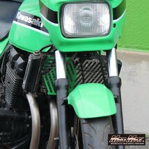 MADMAX バイク用品 KAWASAKI カワサキ ZRX400(ZR400E)用 ステンレス製 ラジエターコアガード/グリル ガーニッシュ カスタム【送料800円】_画像3