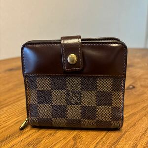 LOUIS VUITTON ルイヴィトン 二つ折り財布 コンパクトジップ ダミエ エベヌ ウォレット