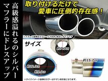 ステンレス マフラーカッター ストレート シングル オーバル スラッシュ シルバー 取付口径70mm　55mm～65mm マフラー対応 1本_画像2