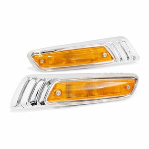 【ローレルウインカー】【汎用タイプ】【左右セット】【オレンジ】カバー バイク ヘッドライト ランプ 日産 ホンダ DIY LED HID