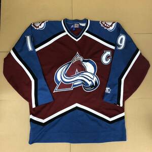 11 NHL STARTER コロラド・アバランチ #19 SAKIC Lサイズ ユニフォーム ジャージ アイスホッケー スターター 