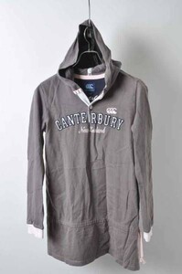 wqw1181　CANTERBURY　グレー系フード付コットンパーカー　M