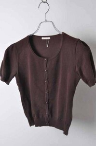 lql0808 *ef-de ef-de * made in Japan brown group short sleeves knitted cardigan 