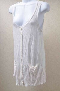 ask619 pure Donna Karan pure DKNY organic linen[ no sleeve * long cardigan ] long the best gilet flax 