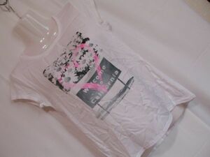 ssyy259 FOREVER21 GIRLS 子供服 半袖 Tシャツ ホワイト ■ フロントプリント ■ 異素材 カジュアル 可愛い XLサイズ