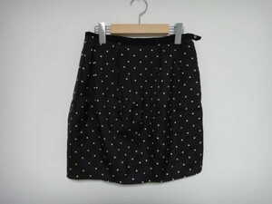 MAR237 MACPHEE 女性 台形スカート 黒×白水玉 ウエスト66
