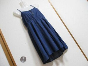 ns70 tunic dress # NICE CLAUP # Nice Claup minivan pi Dungaree cloth indigo casual tei Lee ko-teM