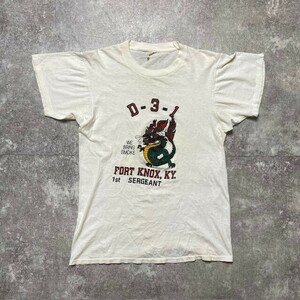 【men246U】 80's FORT KNOX KY S/S Tee フォートノックス基地 ドラゴン プリント ヴィンテージ vintage 246U AG