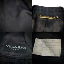 DOLCE&GABBANA 【men3638I】 ナローピークドラペルストライプ1Bテーラードジャケット ブレザー D&G ロゴ ドルチェアンドガッバーナ AR_画像9