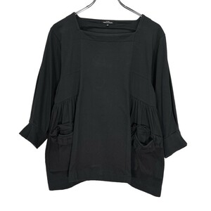 tricot COMME des GARCONS 【men693Y】 21SS スクエアネックサイドギャザーポケットカットソー AD2020 Tシャツ ロンT トリコギャルソン AR