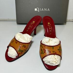 DIANA ミュール　ハイヒール サイズS（21.5cm程度）　美品　本革 サンダル