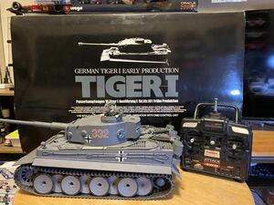  radio-controller tank Tamiya Tiger I ( the first period production type ) 1/16 full operation final product used 