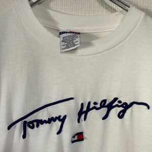 90s トミーヒルフィガー tommy USA ビンテージ ヴィンテージ Tシャツ tee アメリカ 古着 ロゴ 刺繍 ストリート オールド トミー