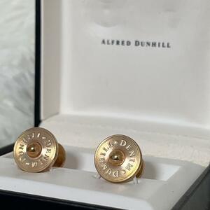 美品　希少カラー　dunhill ダンヒル　カフス　ピンクゴールド　ロゴ　箱付き　カフリンクス　スーツ　ダブルカフス