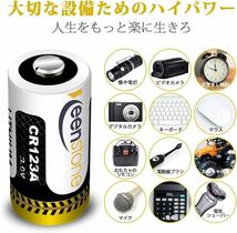 CR123A 3Vリチウム電池 1600mAh Keenstone Qrio Lock 電池 PTC保護付き 非充電式バッテリー カメラ マイク バイク (type1-cr123a) (24本)_画像3