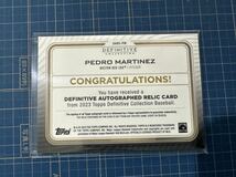 2023 Pedro Martinez Topps Definitive Collection Definitive Autograph Relic Green /10_画像2