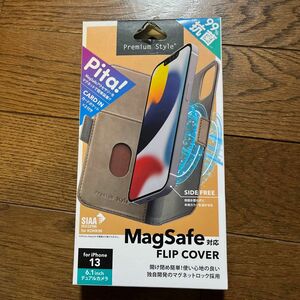 Premium Style MagSafe対応 抗菌フリップカバー ベージュ iPhone 13