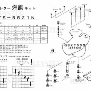 ■ FS-5521N  GSX750S  GS75X キャブレター リペアキット キースター 燃調キット ５の画像3