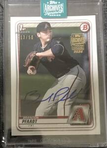 MLB 2024 TOPPS ARCHIVES SIGNATURE SERIES ACTIVE PLAYER EDITION brandon pfaadt直筆サインカード 1st bowman ダイアモンドバックス