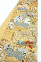 【送料無料】黒留袖 袋帯 帯揚げ 帯締め 末広 ５点セット 金駒刺繍 飛び鶴 雪輪 波 身丈158.5cm 裄丈66cm 比翼仕立て 正絹　結婚式 m-5727_画像8