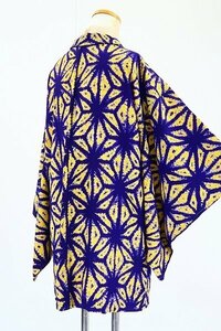 【着物フィ】アンティーク 羽織 青 絞り 身丈81cm ビビット 大正ロマン レトロ 仕立て上がり 可愛い 正絹 kimono 15737