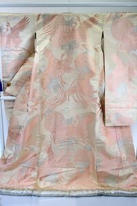 【着物フィ】 白打掛 唐織 ホワイト 身丈183cm 刺繍　花嫁　結婚式　白無垢　豪華絢爛　正絹　15768